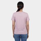 Women's Lilac Cotton Round Neck Casual T-Shirt, Lilac, small