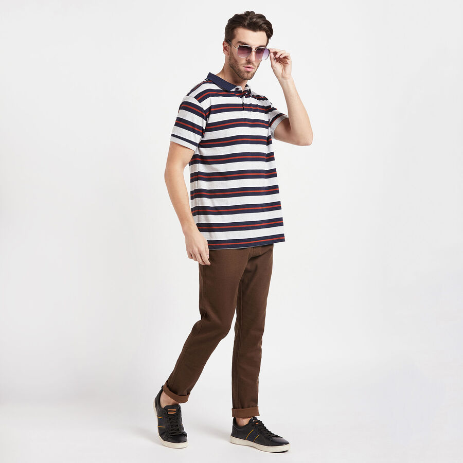 Stripes Polo Shirt, Melange Light Grey, large image number null