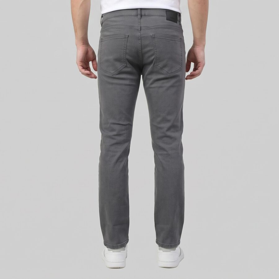 Men's Grey Slim Fit Washed Jeans, Light Grey, large
