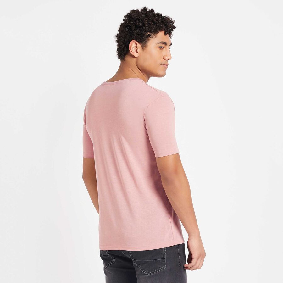 राउन्ड नेक टी-शर्ट, हल्का गुलाबी, large image number null