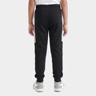 Boys' Black Graphic Print Cotton Blend Jogger Pyjama, काला, small