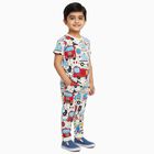 Boys' 100% Cotton Night Suit, सफ़ेद, small image number null
