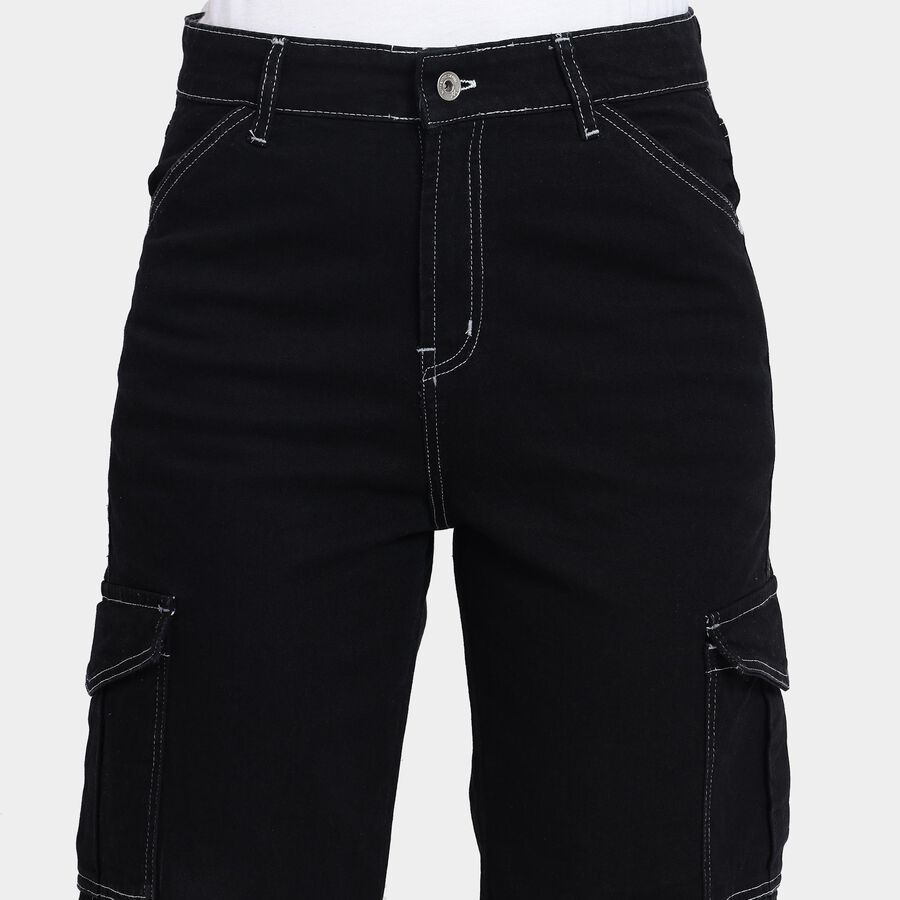 Ladies' 100% Cotton Jeans , Black, large image number null