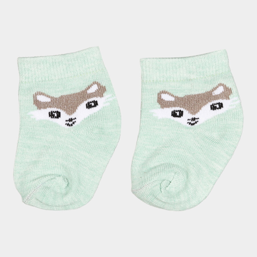 Infants Cotton Solid Socks, Light Green, large image number null
