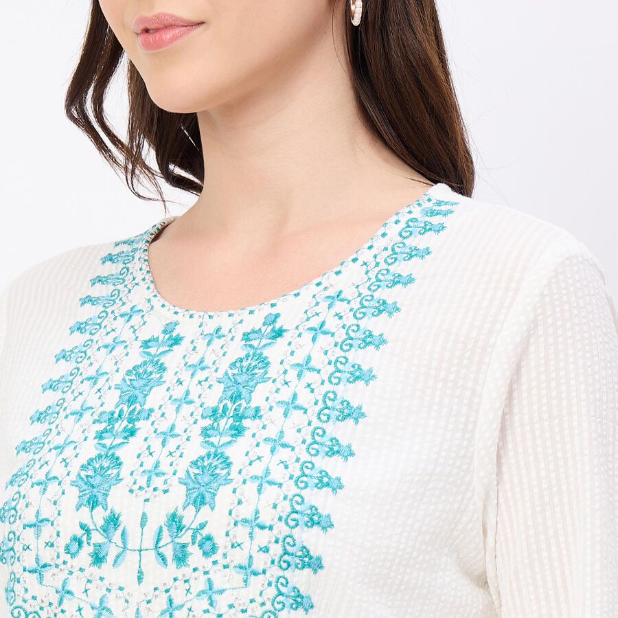 Women's Deep Midnight Navy Blue Cotton Solid Ethnic Set, Teal Blue, large