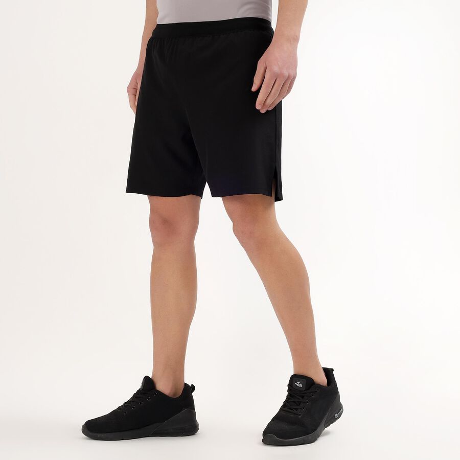 Men's Black Regular Fit Sports Shorts, Black, large