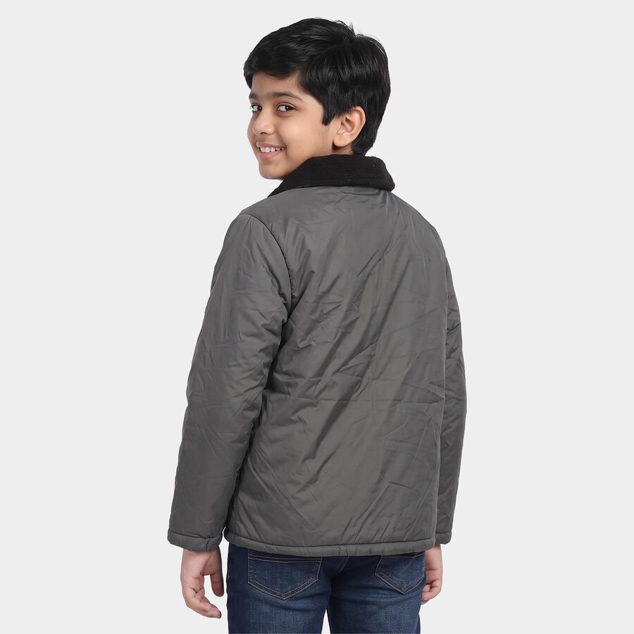 Boys Grey Bomber Jacket, Dark Grey, large