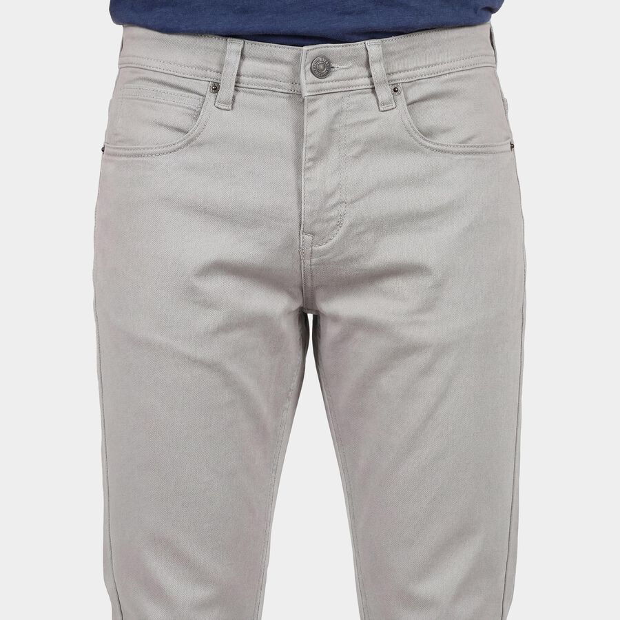 Men's Light Grey Slim Fit Washed Jeans, हल्का ग्रे, large