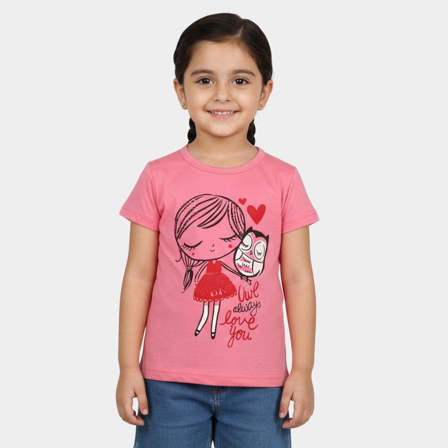 Girls' T-Shirt, Light Pink, large
