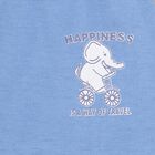 Infants Soft Eggshell White Cotton Pyjama, Mid Blue, small image number null