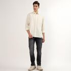 Men's Off-White Classic Collar Casual Shirt, ऑफ व्हाइट, small
