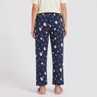 Women's Navy Blue Straight Fit Heart and Star Pyjama, नेवी ब्लू, small