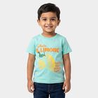 Boys Light Blue Cotton Round Neck Regular Boys T-Shirt, हल्का नीला, small