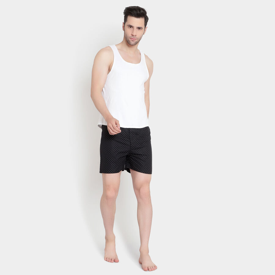 Printed Cotton Boxers, Black, large image number null