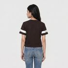 Women's Brown Round Neck Regular T-Shirt, Brown, small