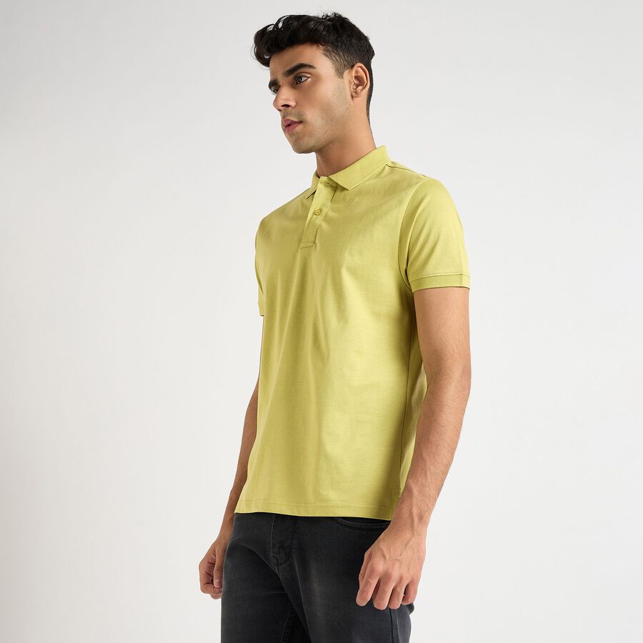 Men's 100% Cotton Collared Half Sleeves T-Shirt, हल्का हरा, large image number null