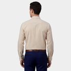 Men's Light Beige Cotton Classic Collar Formal Shirt, Beige, small
