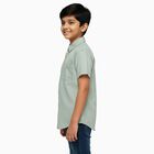 Boys Light Sage Green Cotton Half Sleeve Classic Casual Shirt, हल्का हरा, small image number null