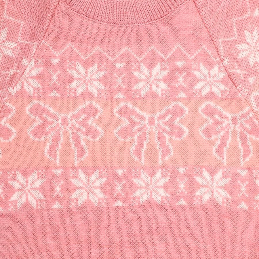 Girls' Soft Pink Crew Neck Knit Pullover, Lilac, large image number null