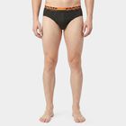 Men's Grey Regular Fit Solid Briefs, गहरा ग्रे, small