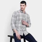 Men's Light Grey Cotton Regular Collar Casual Shirt, Light Grey, small image number null
