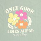 Girls Light Sage Green Round Neck Casual T-Shirt, हल्का हरा, small image number null