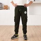 Boys' Olive Green Jogger Dinosaur Badge Cargo Pyjama, Olive, small