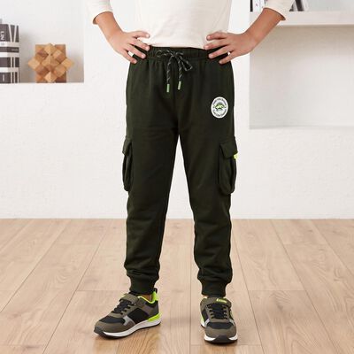 Boys' Olive Green Jogger Dinosaur Badge Cargo Pyjama