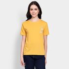 Ladies' Round Neck T-Shirt, मस्टर्ड, small