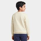 Boys' Off White Crew Neck Graphic Print Sweatshirt, Off White, small