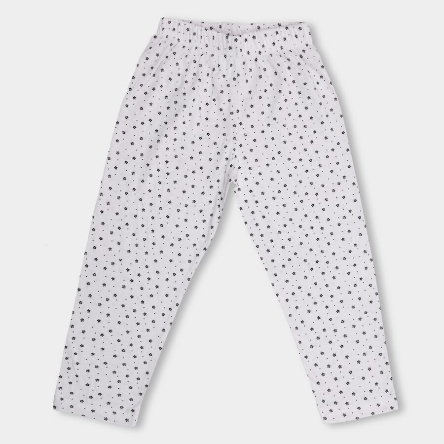 Girls' 100% Cotton Pyjama , White, large image number null