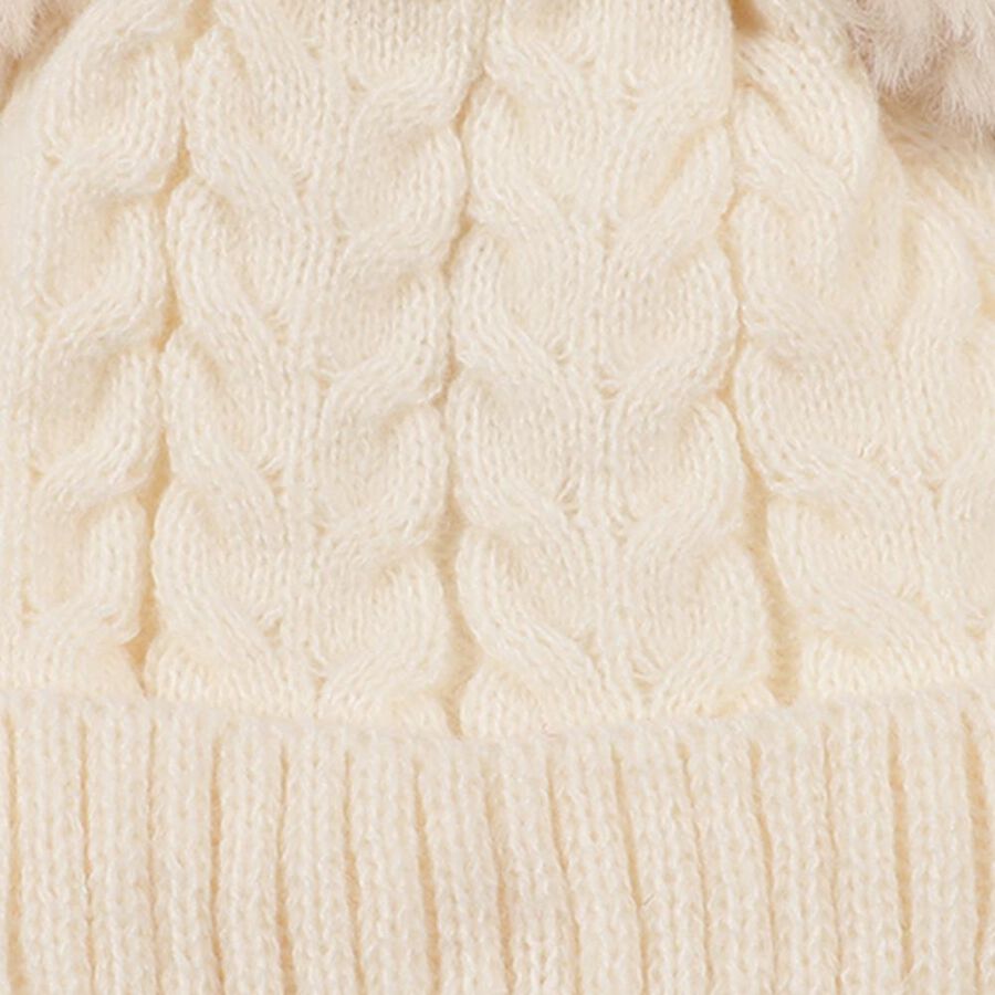 Girls' Winter Cap, ऑफ व्हाइट, large image number null