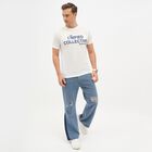 Men's Bright Snow White Round Neck Slim Fit T-Shirt, White, small image number null