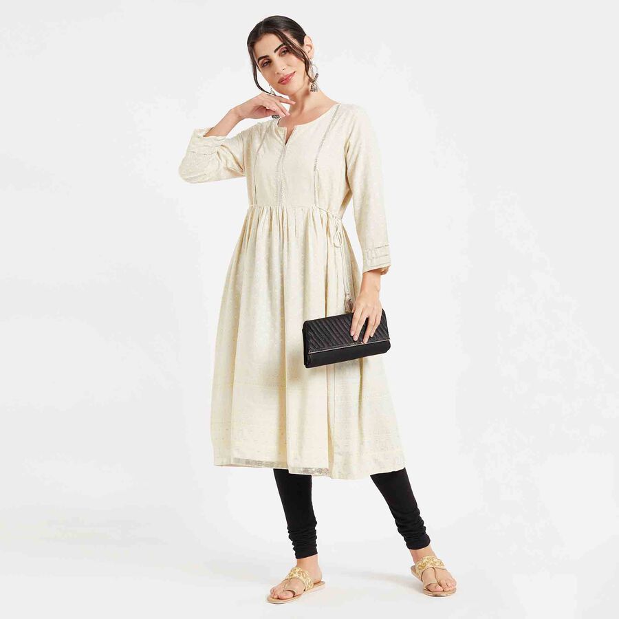 Printed Kurta, Off White, large image number null