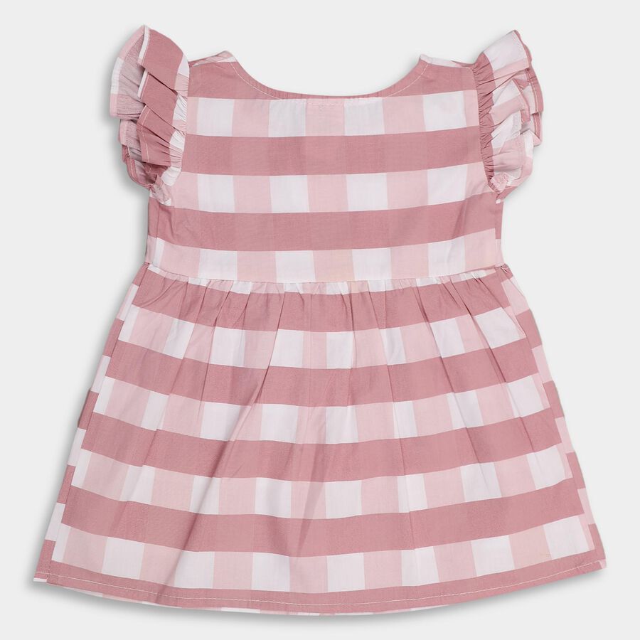 Infant Girls' 100% Cotton Frock, हल्का गुलाबी, large image number null