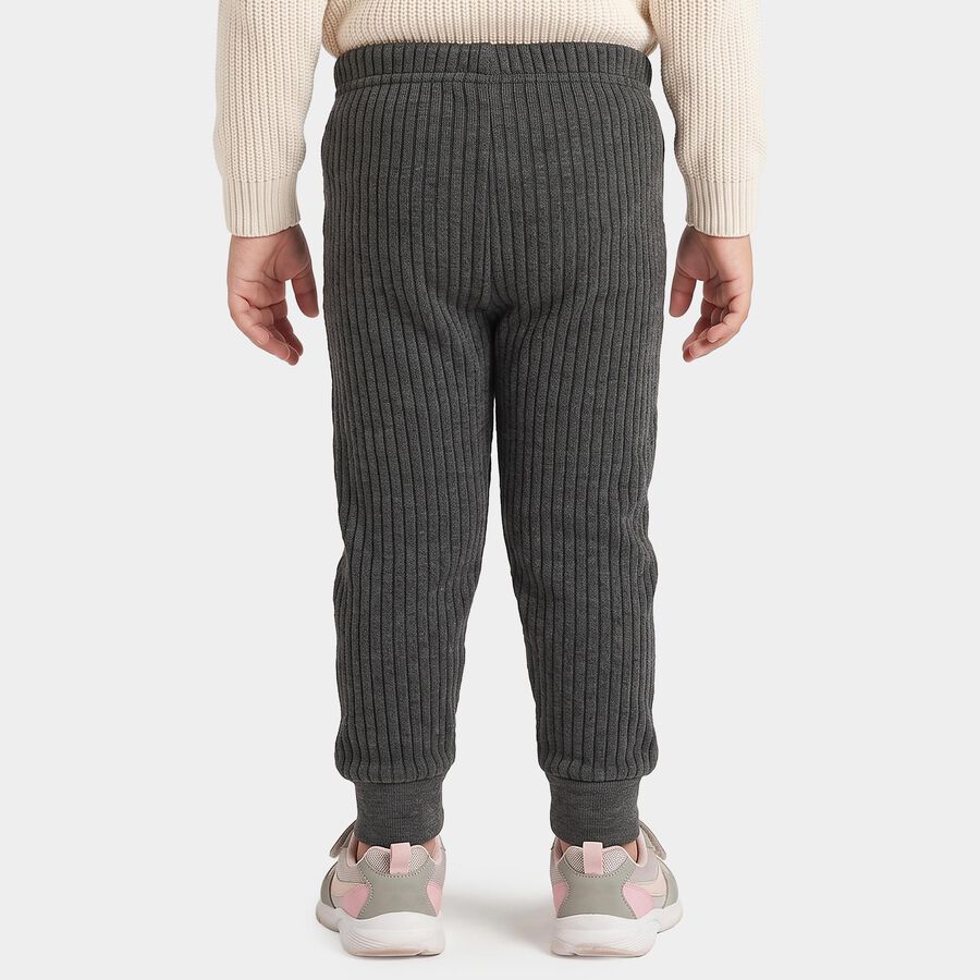 Girls' Charcoal Long Johns Thermal, चारकोल, large