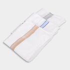 Men's Bright White Striped and Checked Pack of 3 Handkerchief, Light Blue, small