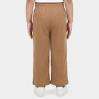 Girls' Beige Wide Leg Ribbed Trousers, गहरा पीला, small
