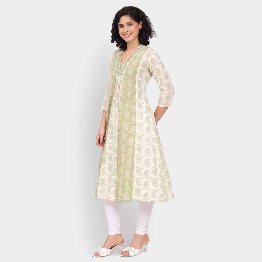 Ladies' Cotton Kurta, Light Green, large image number null