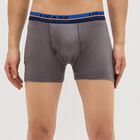 Men's Charcoal Gray Regular Fit Logo Waistband Trunks, Dark Grey, small image number null