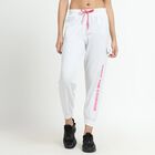 Ladies' Light Grey Regular Fit Cargo Jogger Track Pants, Melange Light Grey, small image number null