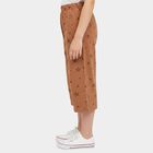 Girls' Brown Wide Leg Star Printed Capri, Brown, small