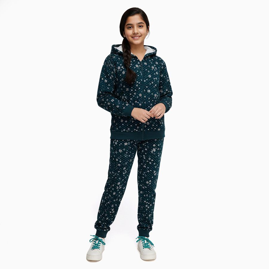 Girls' Sweatshirt, Dark Green, large image number null