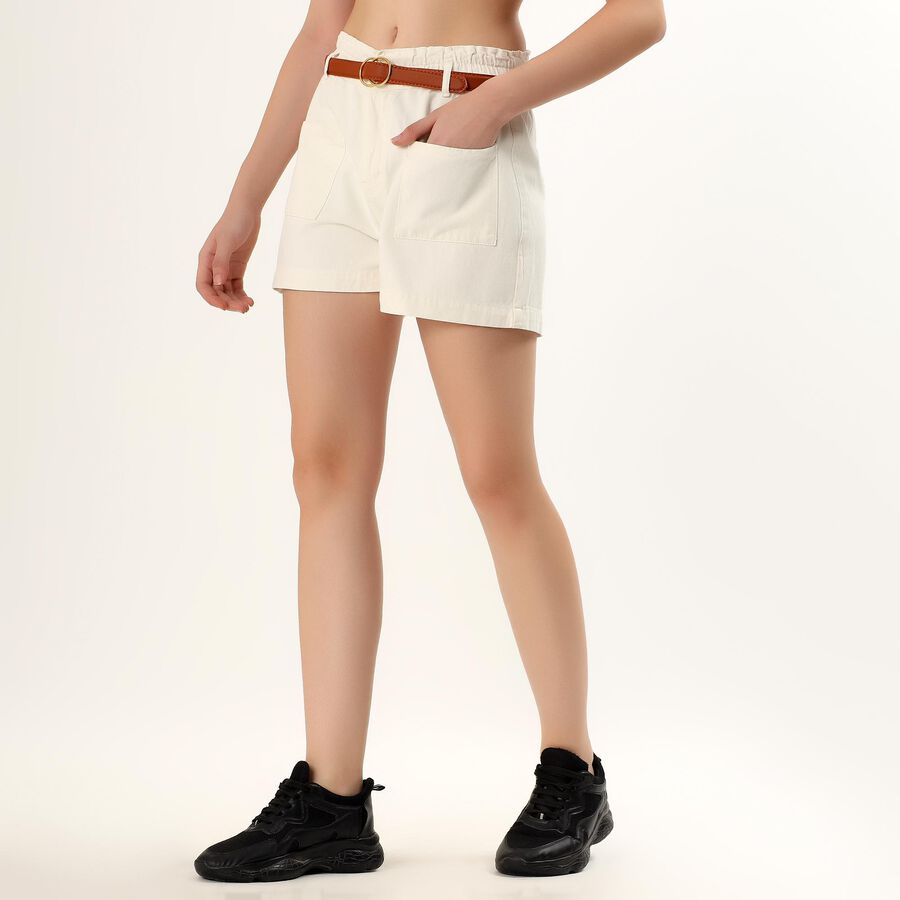 Women's Off-White Paper Bag Shorts, Off White, large image number null