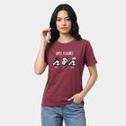Women's Purple Cotton Round Neck Regular T-Shirt, Purple, small