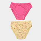 Girls Yellow Regular Fit Printed Panty, पीला, small