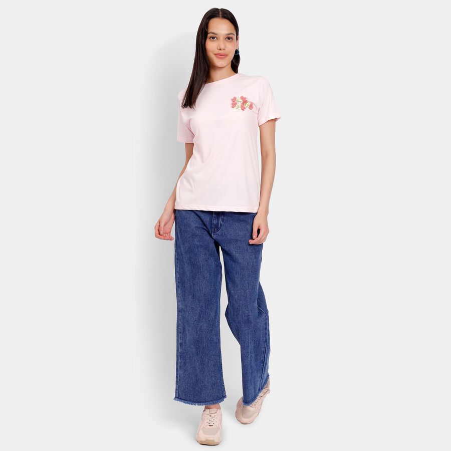 Ladies' Round Neck T-Shirt, Light Pink, large image number null
