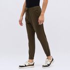 Men's Olive Green Slim Fit Joggers, ओलिव, small