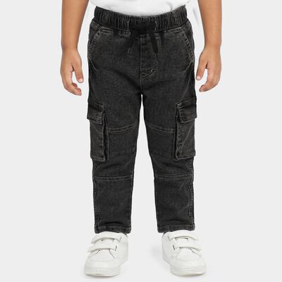 Boys' Dark Grey Relaxed Fit Cargo Jeans
