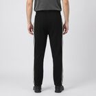 Men's Black Regular Fit Side-Striped Track Pants, Black, small